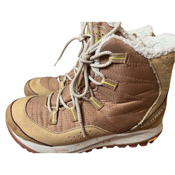 Merrell Womens Size 8 Antora Mid Tobacco Waterproof Insulated Sneaker Snow Boots - Picture 2 of 9